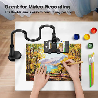 Phone Holder Stand Lazy Bracket Headrest Bed 360 Flexible Long Arms Clamp Mount For iPhone Samsung and 3.5~6.7